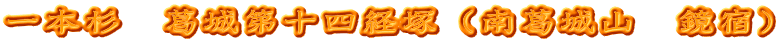 一本杉　葛城第十四経塚（南葛城山　鏡宿）