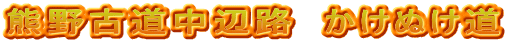 熊野古道中辺路　かけぬけ道