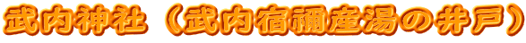 武内神社（武内宿禰産湯の井戸）